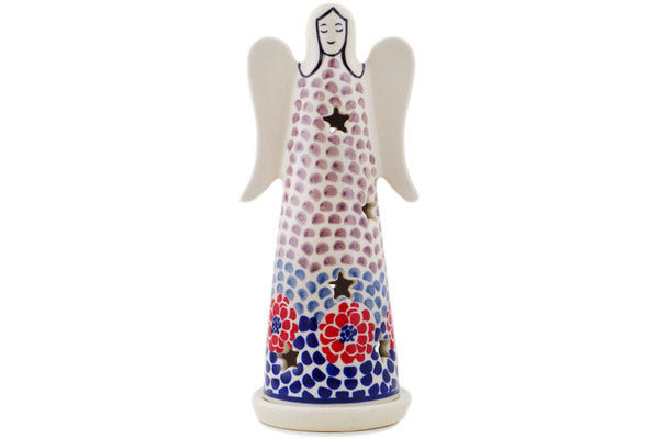 Polish Pottery 8" Candle Holder Bursting Poppies UNIKAT - Thumbnail 3