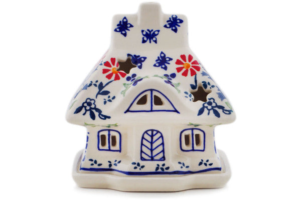House Shaped Candle Holder 5" Last Summer Flowers - Thumbnail 2