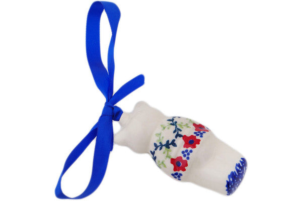 Polish Pottery Teddy Bear Ornament - Thumbnail 2