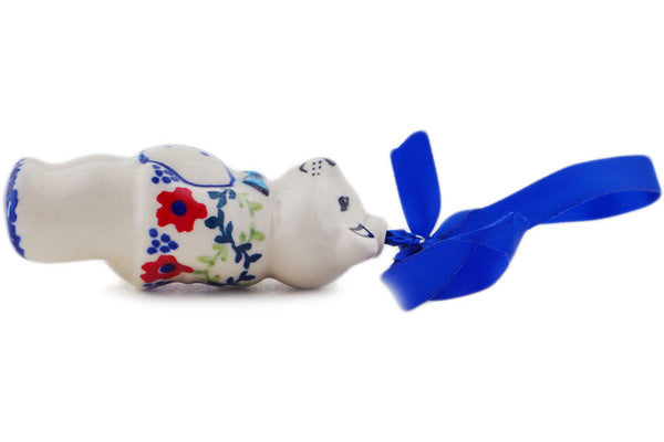 Polish Pottery Teddy Bear Ornament - Thumbnail 4
