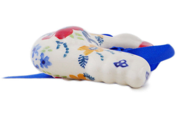 Polish Pottery Chicken Christmas Ornament Wild Flower Bloom UNIKAT - Thumbnail 4