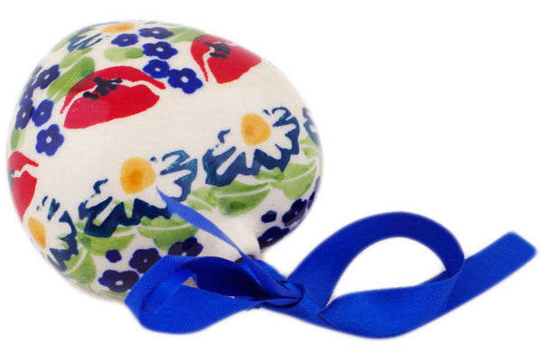 Polish Pottery Ornament Heart Wild Poppies UNIKAT - Thumbnail 4