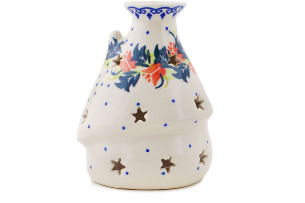 Polish Pottery 5" House Shaped Candle Holder