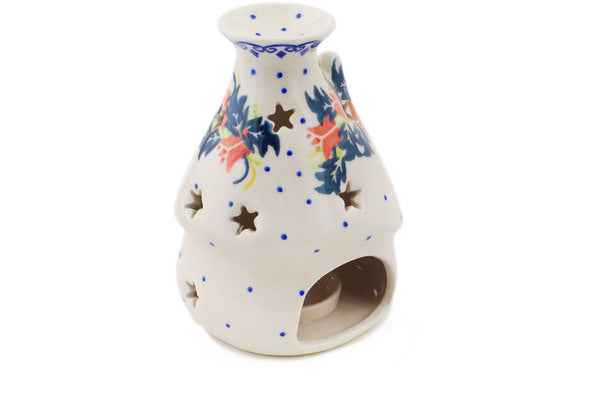 Polish Pottery 5" House Shaped Candle Holder - Thumbnail 2