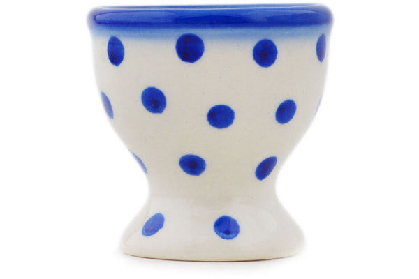 Polish Pottery 2" Egg Holder Blue Polka Dot - Thumbnail 3