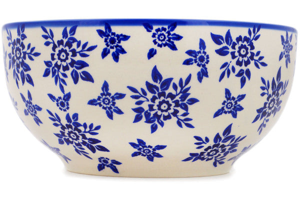 Polish Pottery 9" Bowl Cobalt Bursts