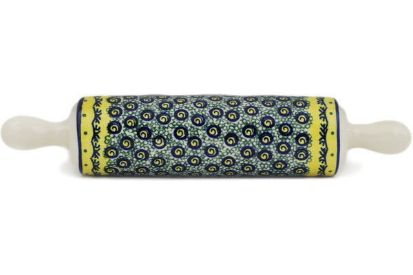 Polish Pottery Rolling Pin Peacock Bumble Bee - Thumbnail 3