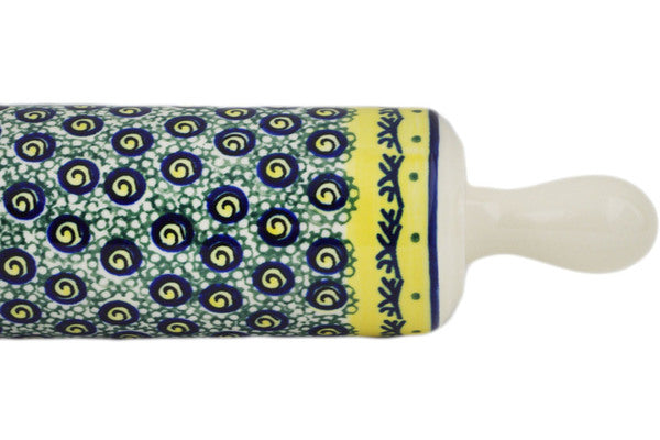 Polish Pottery Rolling Pin Peacock Bumble Bee - Thumbnail 4