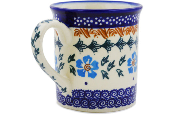 Polish Pottery 8 oz Mug Blue Cornflower - Thumbnail 3