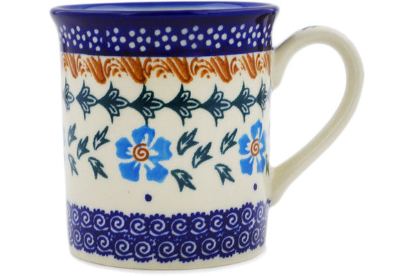Polish Pottery 8 oz Mug Blue Cornflower
