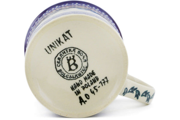 Polish Pottery 8 oz Mug Blue Cornflower - Thumbnail 4