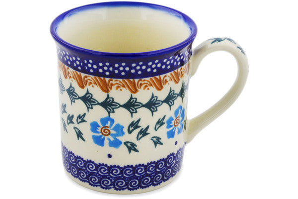 Polish Pottery 8 oz Mug Blue Cornflower - Thumbnail 2
