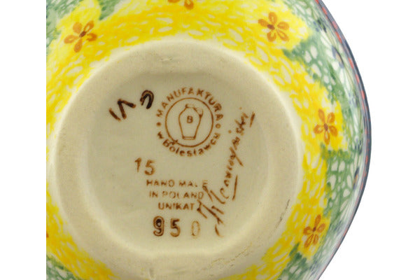 Polish Pottery 8" Condiment Dish Sunshine Grotto UNIKAT - Thumbnail 4