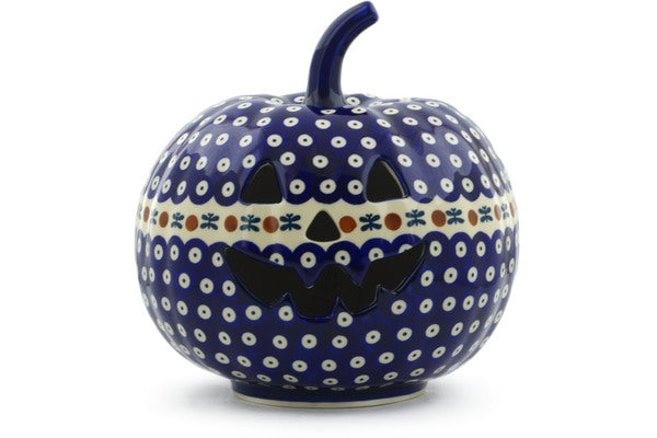 Polish Pottery 9" Jack O Lantern Candle Holder Mosquito - Thumbnail 3