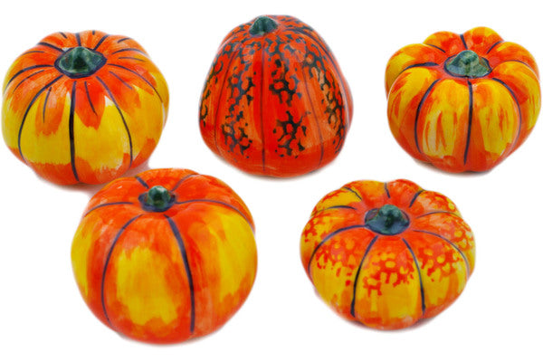 Ceramika Bona Polish Pottery Figurine Pumpkins