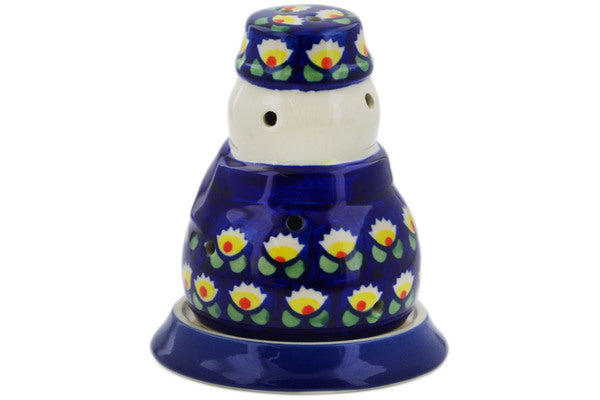 Manufaktura Polish Pottery Snowman Candle Holder