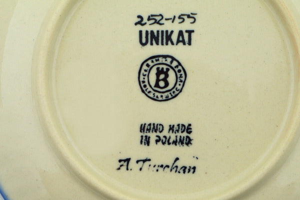 Polish Pottery 7" Plate Blue Pansy - Thumbnail 4