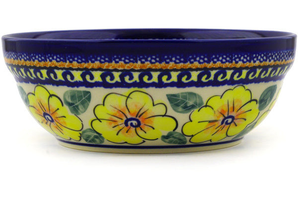Polish Pottery 7" Set of 6 Bowls Lemon Poppies UNIKAT - Thumbnail 5