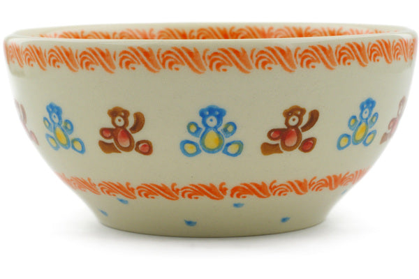 Polish Pottery 6" Bowl Teddy Bear - Thumbnail 2