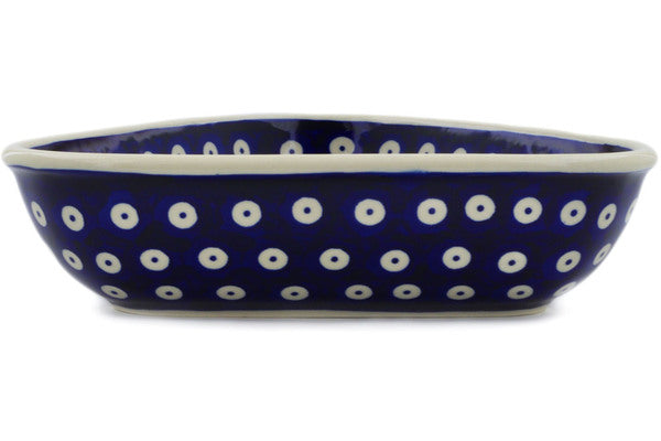 Polish Pottery 8" Bowl Peacock Eyes