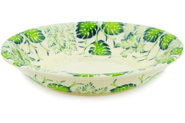 Polish Pottery 9" Pasta Bowl Monstera Deliciosa