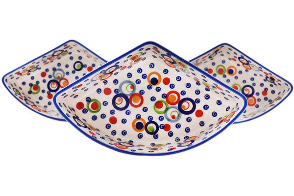 Polish Pottery Set of 3 Bowls Bubble Machine UNIKAT
