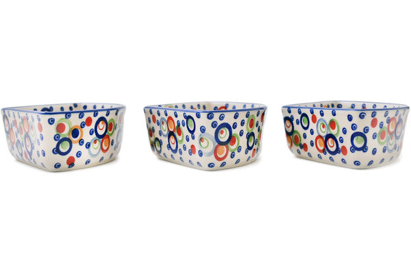 Polish Pottery Set of 3 Bowls Bubble Machine UNIKAT - Thumbnail 3