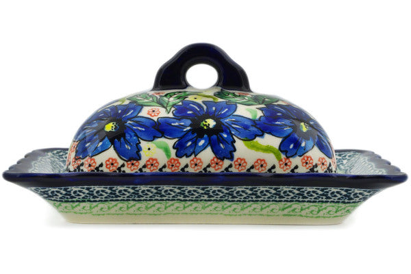 Polish Pottery 7" Butter Dish Summer Splendor UNIKAT - Thumbnail 3