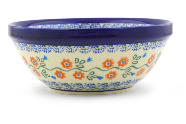 Polish Pottery 7" Bowl Tulip Vines - Thumbnail 3