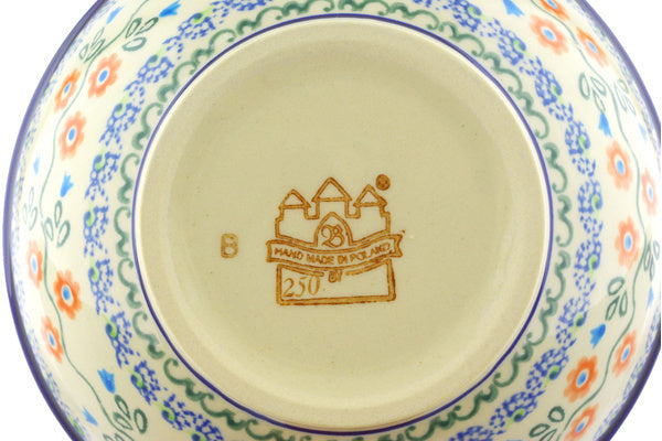 Polish Pottery 7" Bowl Tulip Vines - Thumbnail 4