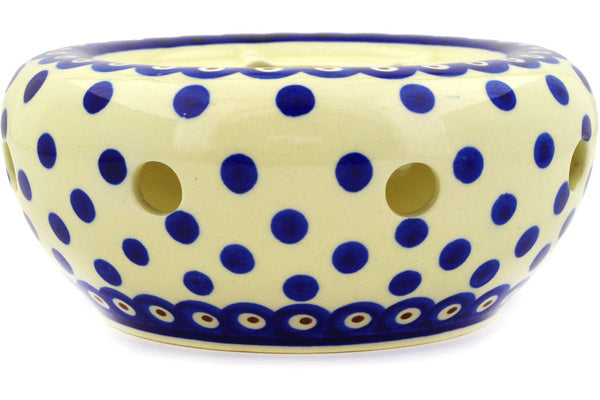 Polish Pottery 7" Heater Peacock Dots