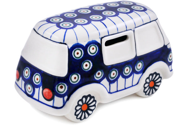 7" Piggy Bank - Traditional Peacock - Thumbnail 2