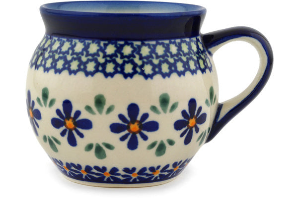 Polish Pottery 7 oz Bubble Mug Gingham Flowers - Thumbnail 2