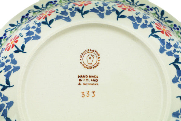 Polish Pottery 9" Pasta Bowl Last Summer Flowers - Thumbnail 4