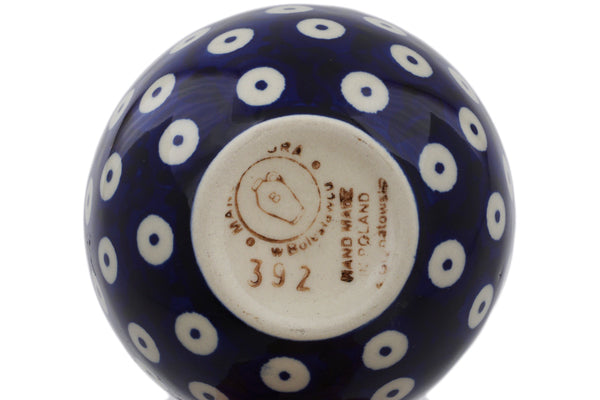 Polish Pottery 1/2 Cup Measuring Cup Peacock Eyes - Thumbnail 4