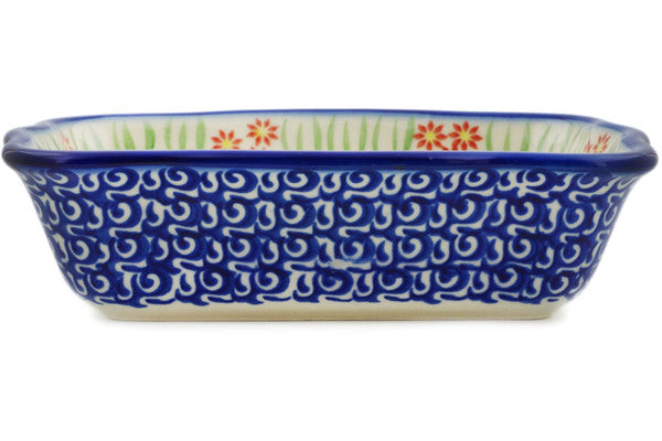Polish Pottery 8" Rectangular Baker Blissful Daisy - Thumbnail 2