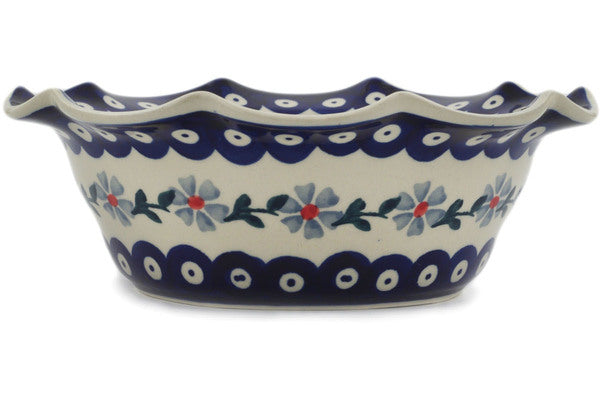 Polish Pottery 8" Stand Peacock Forget-Me-Not - Thumbnail 2