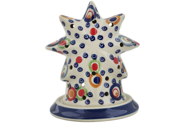 Polish Pottery 5" Candle Holder Bubble Machine UNIKAT