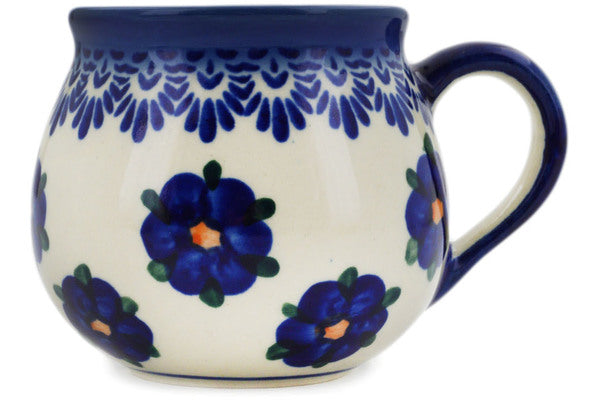 Polish Pottery 9 oz Bubble Mug Daisy Charm UNIKAT - Thumbnail 3