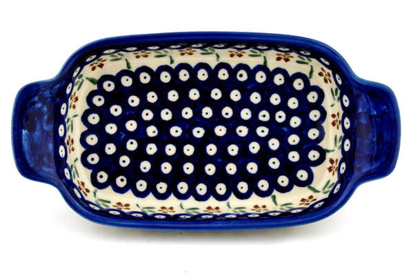 Small Serving Dish or Baker - Red Daisy Peacock