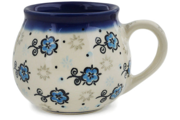 Polish Pottery 9 oz Bubble Mug Blue Fantasy